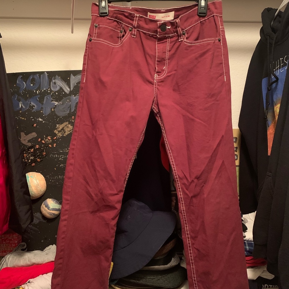 Burgundy Levi Jeans